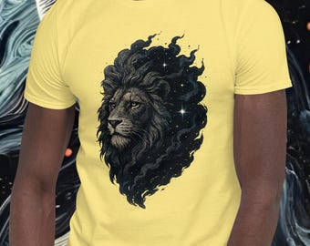 Stellar Majesty T-Shirt | Cosmic Lion Shirt | Celestial Galaxy Animal Tee