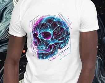 T-shirt Cyberschedel | Futuristisch hacker-T-shirt | Digitaal cyberpunk-spookshirt