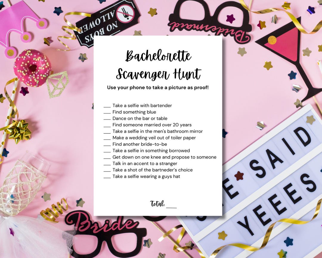 Bachelorette Scavenger Hunt, Bachelorette Party Scavenger Hunt Game
