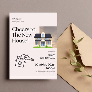 New House Invitation | Editable House Warming Invitation | Invitation card  | Modern Minimalist Printable or Text Invite