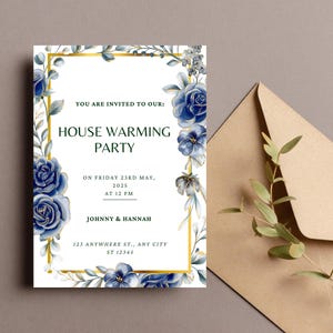 d'invitation pour pendaison de crémaillère | Faire-part de pendaison de crémaillère modifiable | Carton d'invitation | Invitation minimaliste moderne imprimable ou texte