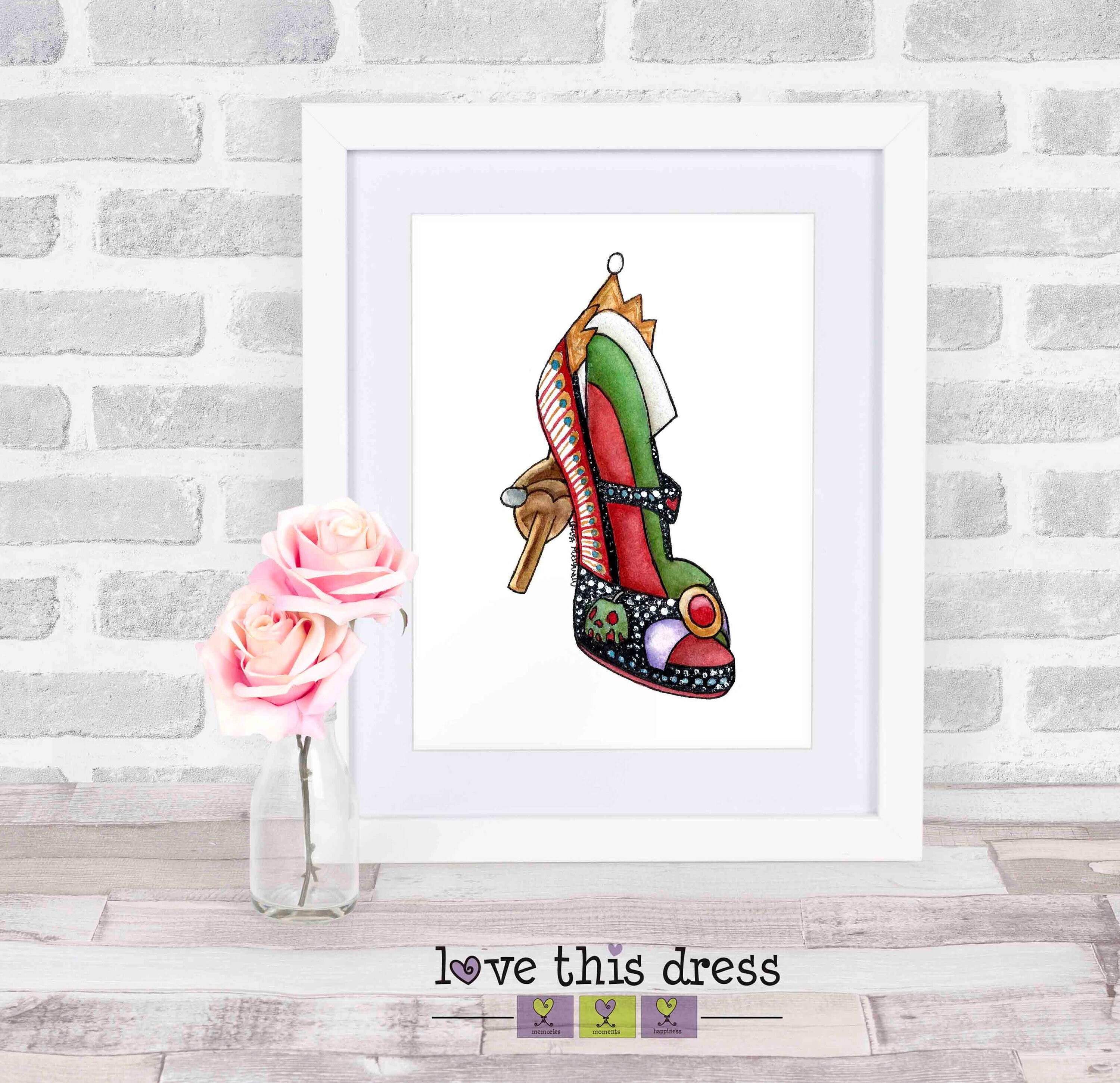 Evil Queen Shoe Print Evil Queen Art Print Villains Party Etsy