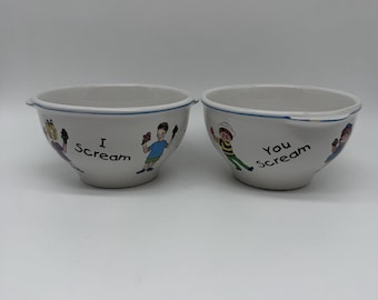 Vintage ijskommen "I Scream You Scream We All Scream For Ice Cream"