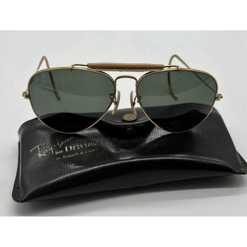 Gafas de sol Ray-Ban B&L Aviator vintage de los años 80, lentes grabadas BL, 58-14, EE. UU. imagen 1
