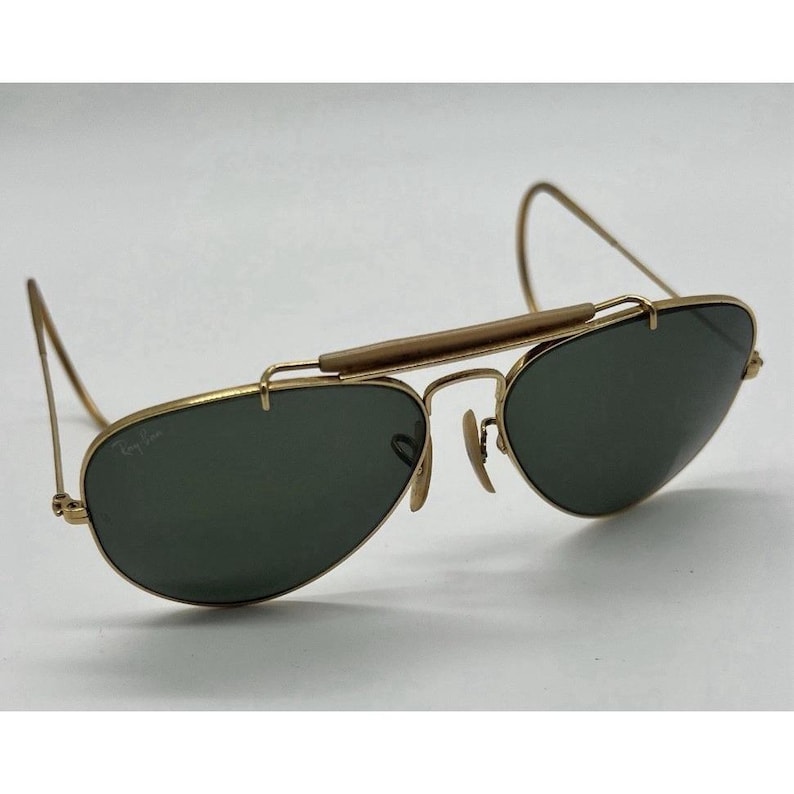Gafas de sol Ray-Ban B&L Aviator vintage de los años 80, lentes grabadas BL, 58-14, EE. UU. imagen 3