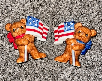 4th of July Uncle Sam bears Ceramic Patriotic Memorial Day Military