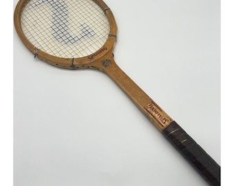 Vintage Spalding houten tennisracket WCT Frans wit essenframe, België