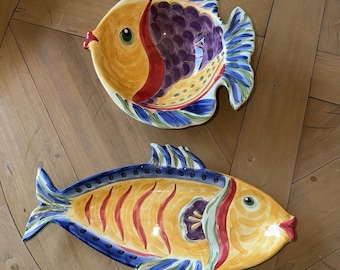 Lifestyles UNDER THE SEA Handgeschilderde vissenkom en -schaal voor op tafel