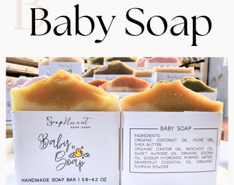For Baby Handmade Soap Bar , All Natural Soap, Made in USA, Mother’s Day Gift, Party Favor Soap, Gift for her, Birthday