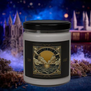 Whimsical Soy Candle | Dark Academia, Sea Salt Scent, Clean Cotton Scent, Witchy Aesthetic, Home Decor Candle, Gift for Friend