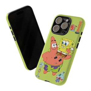 SpongeBob-telefoonhoesje | Stevige hoesjes voor fans | Leuk cadeau voor kinderen, tekenfilmliefhebber, uniek accessoire, verjaardag, feestdag