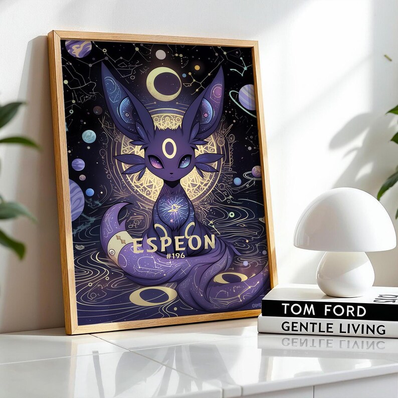 Espeon Celestial Art- Pokémon Decor, Anime Desk Mat, Pokemon Gift ...