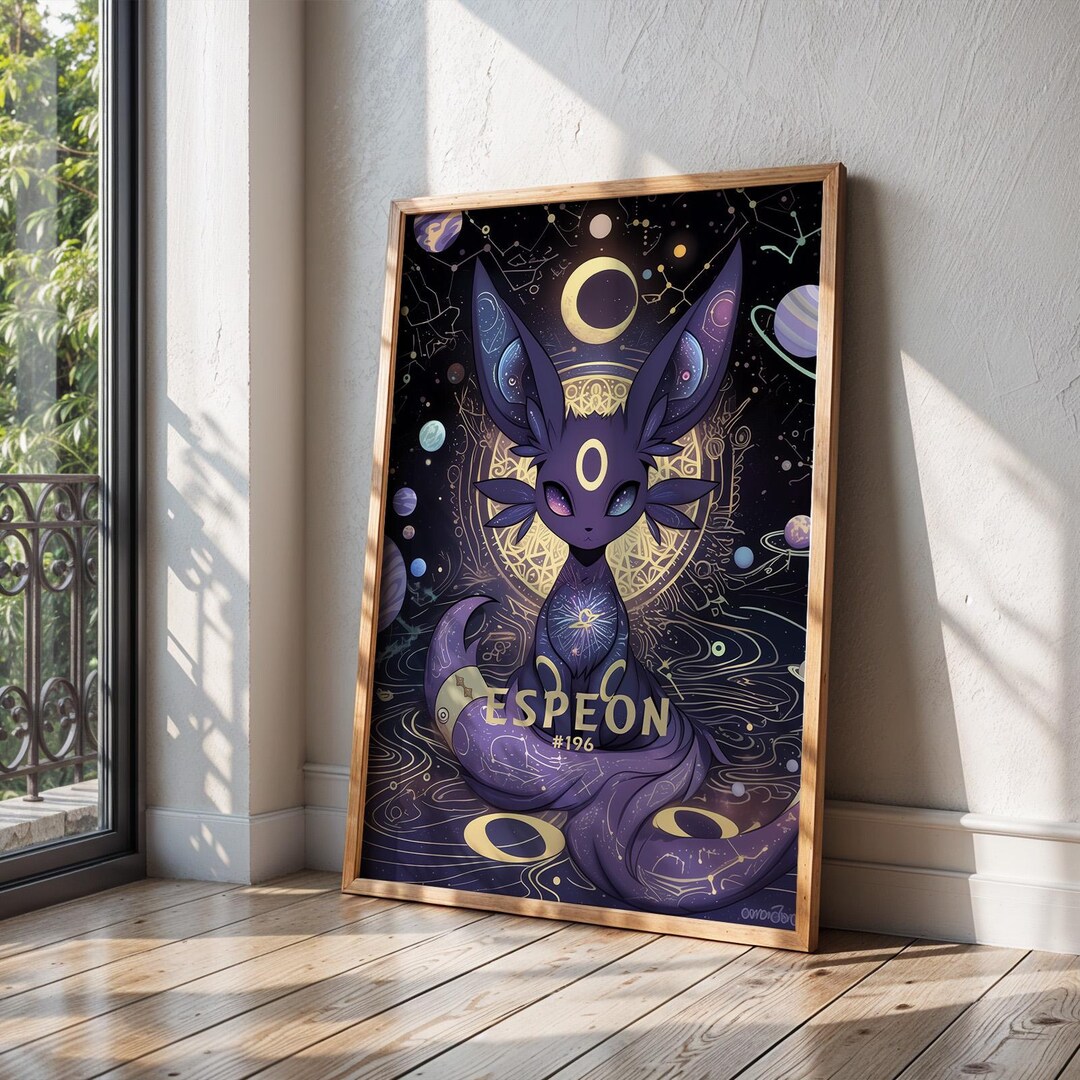 Espeon Celestial Art- Pokémon Decor, Anime Desk Mat, Pokemon Gift ...
