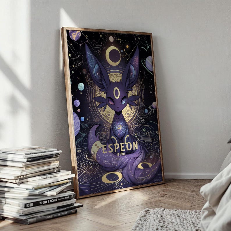 Espeon Celestial Art- Pokémon Decor, Anime Desk Mat, Pokemon Gift ...