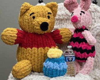 Peluche de Winnie the Pooh hecho a mano con hilo de chenilla