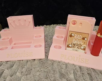 Plouise body mist, brush, lip oil storage holder display