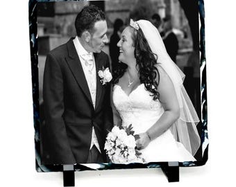 16x16cm personalised Slate picture photo keepsake.