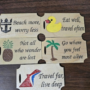 Wooden Luggage Tags – Travel Quote Tags – Cruise Luggage Tags – Personalized Bag Tags – Laser Engraved Suitcase Tags – Wanderlust Gift