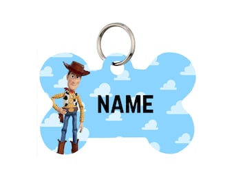 Placa de identificación Woody para perros y gatos o llavero / Personalizada