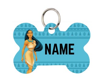 Pocahontas Pet Id Tag for Dogs and Cats or Keychain | Personalized