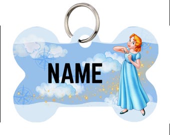 Wendy Peter Pan Pet Id Tag for Dogs and Cats or Keychain | Personalized