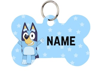 Bluey Pet Id Tag for Dogs and Cats or Keychain  | Personalized