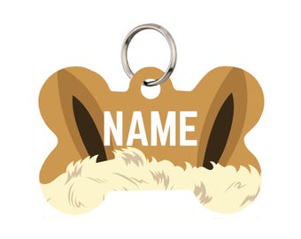 Placa de identificación para mascotas Eevee para perros y gatos o llavero / Personalizado