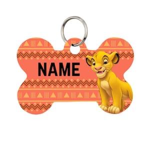 Junger Simba Haustier-ID-anhänger für Hunde und Katzen oder als Schlüsselanhänger | Personalisiert