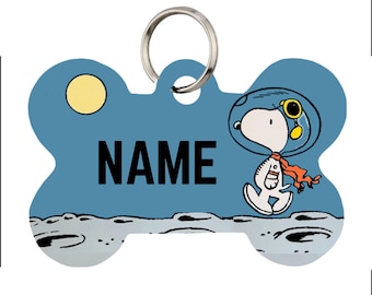 Snoopy Pet Id Tag for Dogs and Cats or Keychain | Personalized