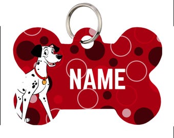 Targhetta identificativa per animali domestici Pongo 101 Dalmatians per cani e gatti o portachiavi / Personalizzabile