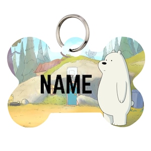 Ice Bear Bare Bears Pet Id Tag for Dogs and Cats or Keychain | Personalized