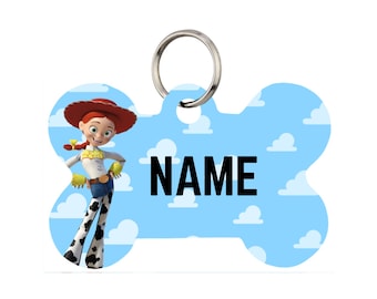 Placa de identificación Jessie para perros y gatos o llavero / Personalizada