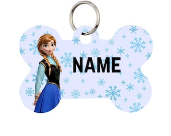 Etiqueta de identificación para mascotas Anna para perros y gatos o llavero / Personalizada