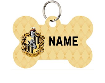 Hufflepuff Pet Id Tag for Dogs and Cats or Keychain | Personalized
