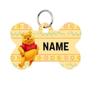 Winnie the Pooh Pet Id Tag for Dogs and Cats or Keychain | Personalized