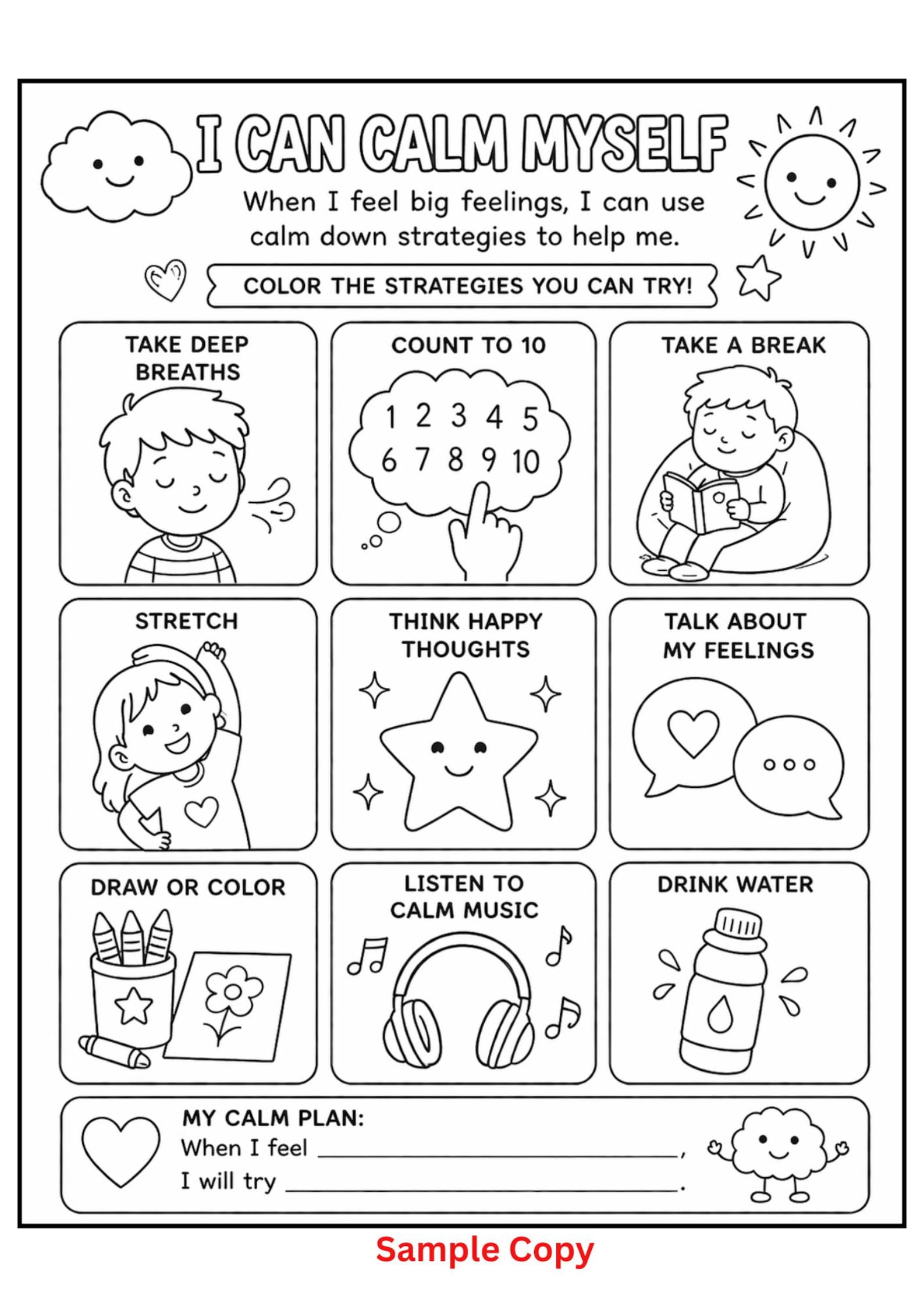 Emotional Regulation Worksheets for Kids (ages 6–10) | Calm Down ...
