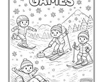 Winter Sports Coloring Pages for Kids | Winter Games Classroom Activities | Printable Sports Coloring Bundle | Elementary Worksheets