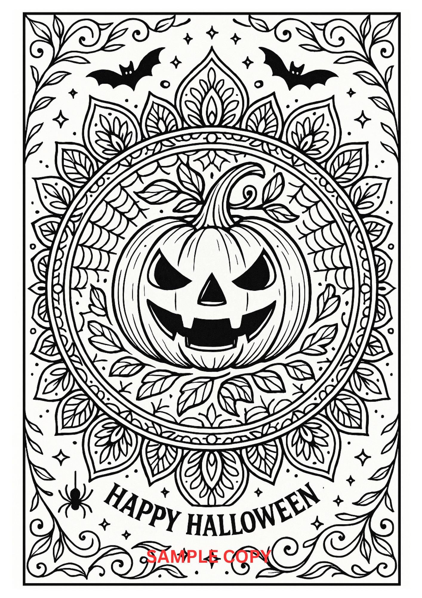 Halloween Adult Coloring Pages – 2 Printable Intricate Mandala Designs ...