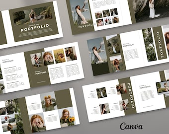 Photographer Photo Portfolio Template | Canva Editable | Photography Presentation | A5 size