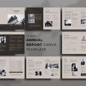 Company Annual Report Template | Printable Bifold Canva Business Design | Editable Corporate Booklet
