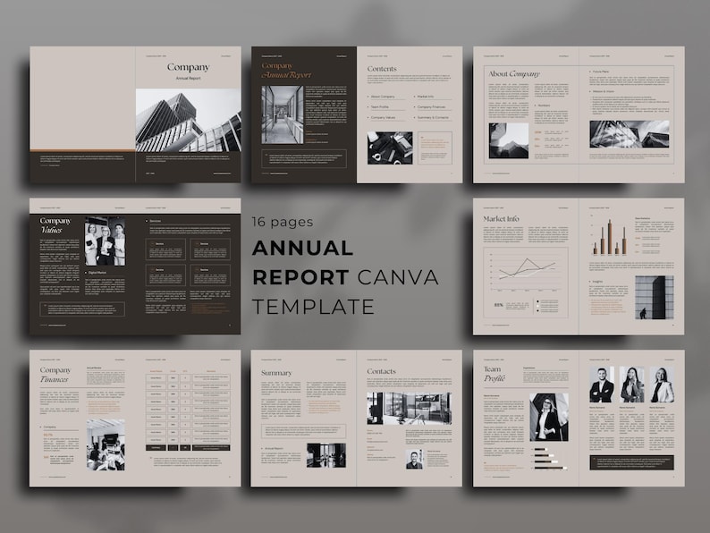 Company Annual Report Template | Printable Bifold Canva Business Design ...