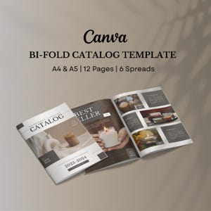 Minimal A5 Booklet | A4 Catalog Template | 12-Page Editable Canva Brochure for Handmade Products & Creative Portfolios | Neutral Design