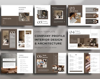 Company Profile Template | Interior Design & Architecture Business Booklet | Canva Editable Brochure