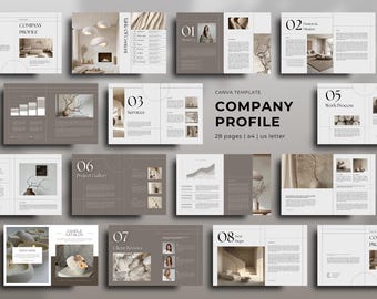 Company Profile Brochure Template | Corporate Business Booklet | Editable Canva | A4 & US Letter
