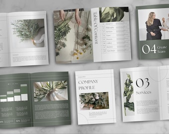 Plantilla de perfil de empresa / Folleto corporativo / Folleto editable con diseño Canva / Formatos A4 y Carta (EE. UU.)