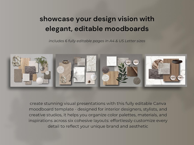 Interior Design Mood Board Template | Printable & Editable DIY Sample ...