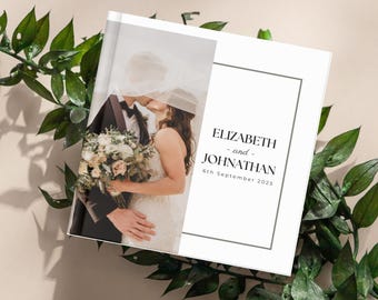 Wedding Photo Album Template: Editable 12x12 Canva Scrapbook