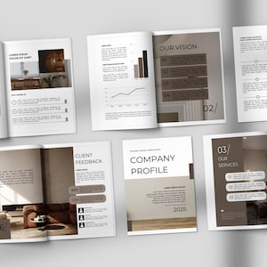 Elegant Company Profile Brochure: 20-Page Bi-Fold Canva Template (US Letter)