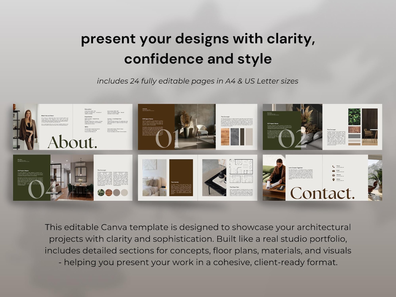 Architect Portfolio Template | Interior Design & Real Estate | Canva ...