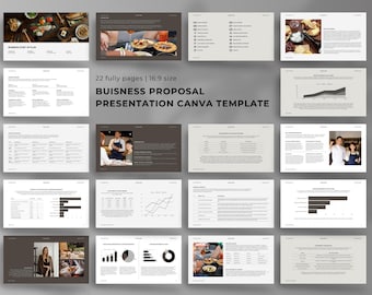 Modèle de présentation pour investisseur | Présentation de la proposition commerciale | Toile modifiable | 16:9 | 22 pages